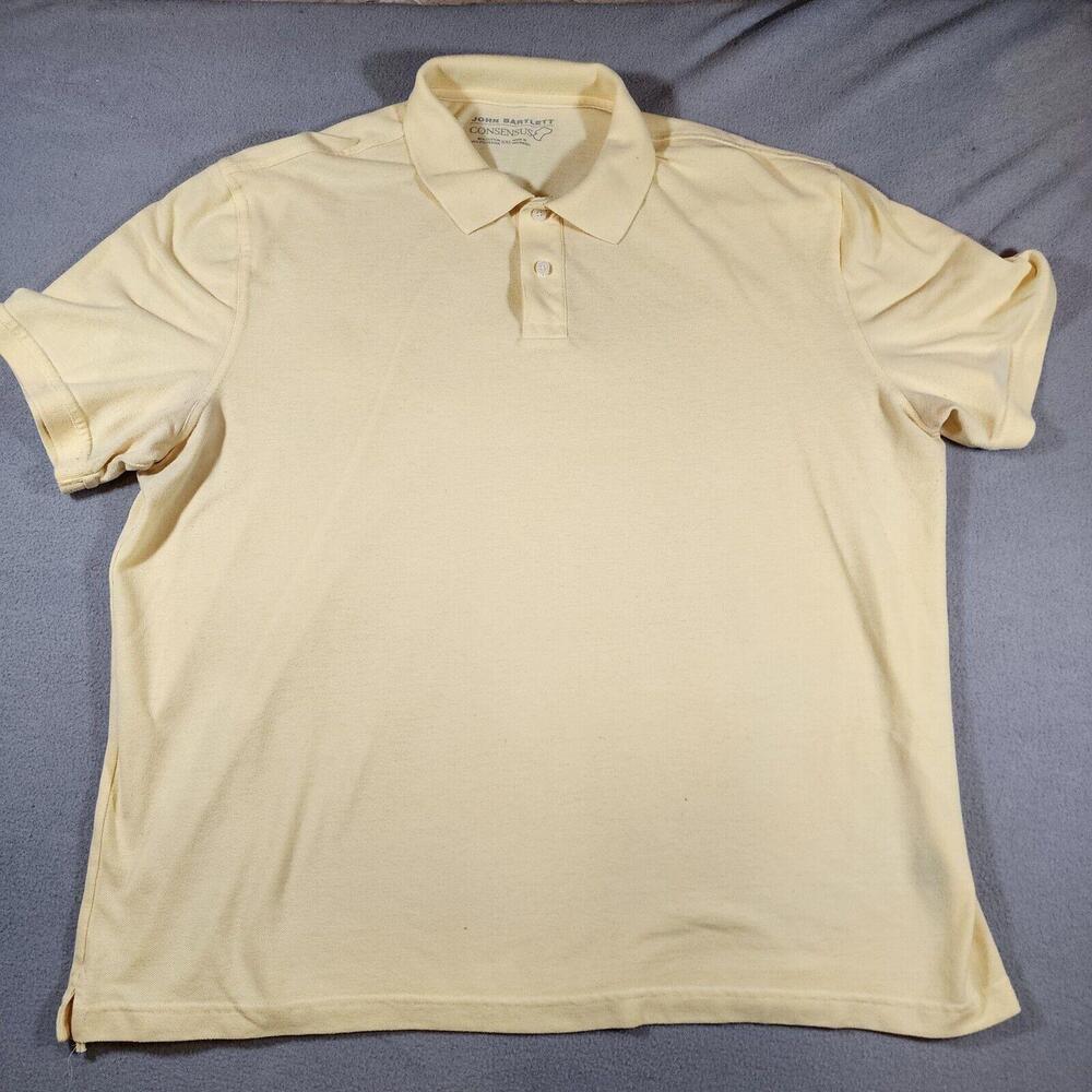 John Bartlett Consensus Mens Yellow Short Sleeve Polo Shirt XXL‎